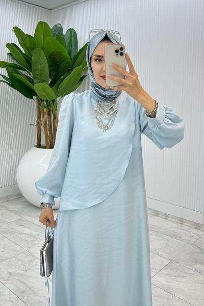 Bebe Mavi Premium Paris Elbise Tesettür Giyim Bebe Mavisi