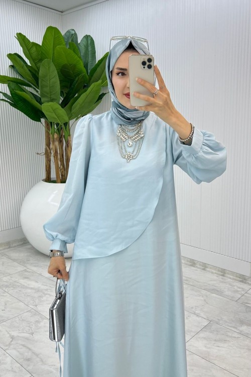 Bebe Mavi Premium Paris Elbise Tesettür Giyim Bebe Mavisi