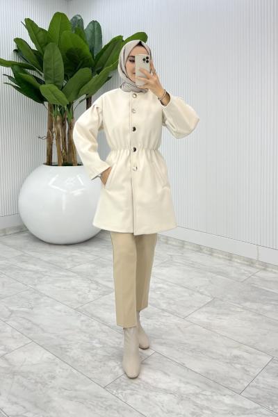 Bej Yelda Astarlı Kaşe Tesettür Giyim  Taş Şal