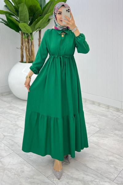 Benetton Sehya Elbise Tesettür Giyim benetton yeşili