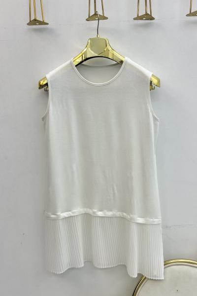 Beyaz Piliseli İçlik Tesettür Giyim  Beyaz