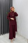 Bordo Dilay Takım Tesettür Giyim  Bordo