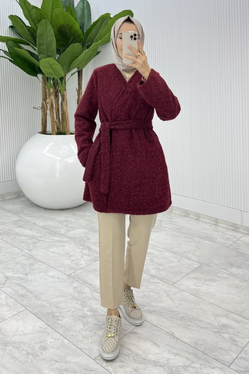 Bordo Elif Kap Tesettür Giyim  Bordo