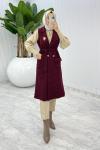 Bordo Fidan Channel Yelek Broş Hediyeli  Bordo