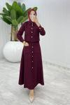 Bordo  Gönül Channel Etek Takım  Bordo