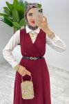 Bordo Hazen Jile Tesettür Giyim Bordo