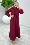 Bordo Oylat Elbise Tesettür Giyim Bordo