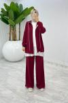 Bordo Oysho Havva Takım Tesettür Giyim  Bordo