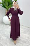 Bordo Premıum Alessi Ferace Tesettür Giyim Bordo