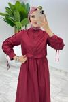 Bordo Premium İclal Etek Takım Tesettür Giyim Bordo