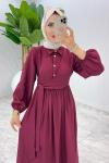 Bordo Premium Öznur Elbise Tesettür Giyim Bordo