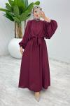 Bordo Premium Yarasa Etek Takım Tesettür Giyim Bordo