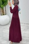 Bordo Premium Selena Elbise Tesettür Giyim Bordo
