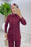 Bordo Premium Vildan Takım Tesettür Giyim Bordo