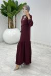 Bordo Premıum Seçil Elbise Tesettür Giyim  Bordo