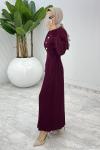 Bordo Sümeyye İkili Triko Takım Tesettür Giyim  Bordo