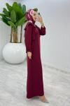 Bordo Zennure Elbise Tesettür Giyim  Bordo