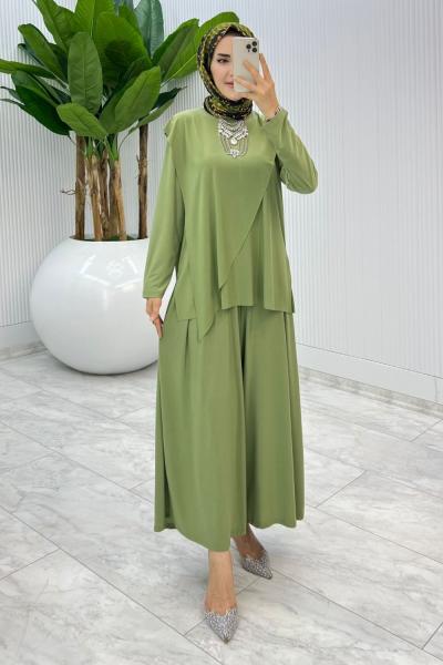 Çağla Asimetrik Takım Tesettür Giyim Çağla