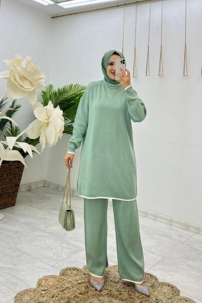 Çağla Bennu Triko Takım Tesettür Giyim Çağla