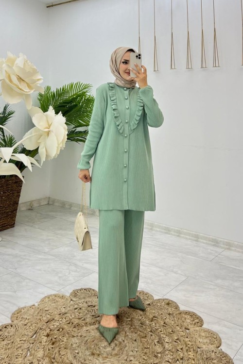 Çağla Pera Triko Takım Tesettür Giyim Çağla