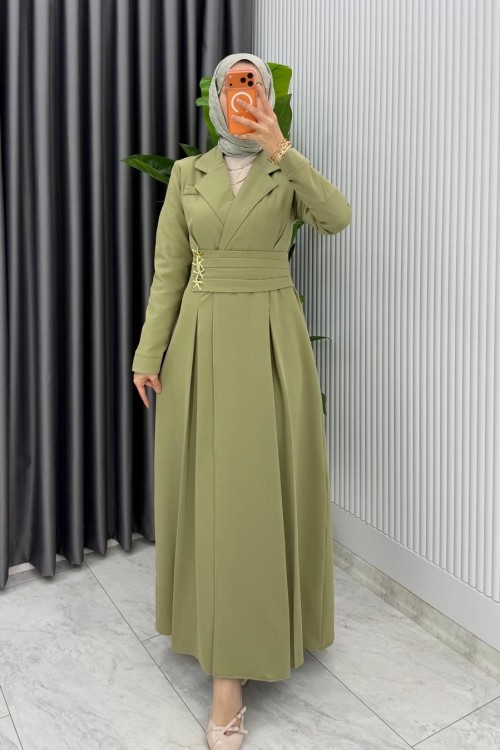 Çağla Premium Hülya Ferace Elbise Tesettür Giyim Çağla