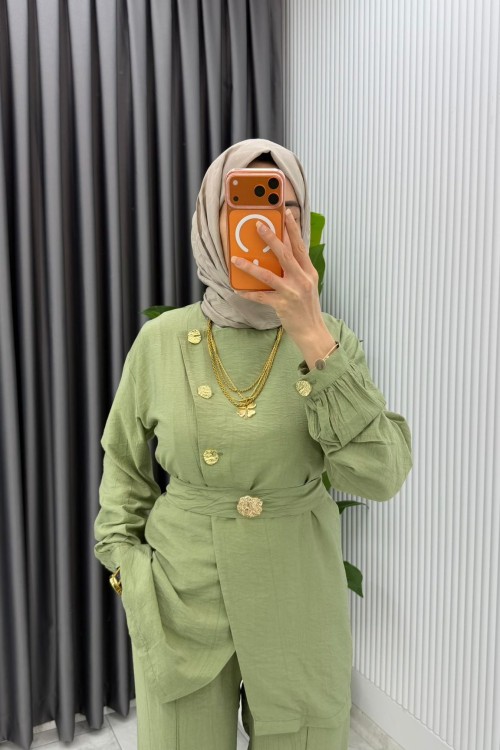 Çağla Premium Kemerli Gözde Takım Tesettür Giyim  Çağla