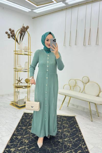 Çağla Suzan Triko Elbise Tesettür Giyim Çağla