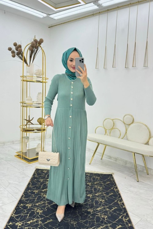 Çağla Suzan Triko Elbise Tesettür Giyim Çağla