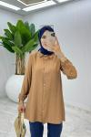 Camel Bağcıklı Gömlek Tesettür Giyim Camel