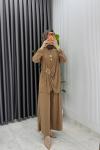 Camel Figen Pantolon Takım Tesettür Giyim  Camel