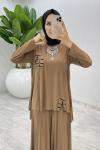 Camel Umay Etek Takım Tesettür Giyim Camel