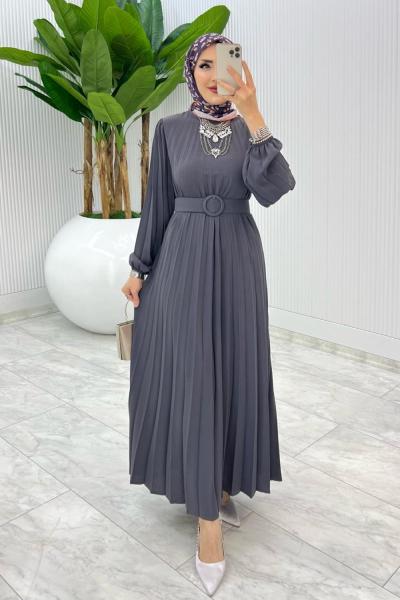 Füme Deniz Elbise Tesettür Giyim Füme