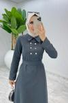 Füme Premıum Roma Elbise Tesettür Giyim Füme