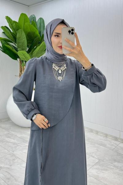 Füme Premium Paris Elbise Tesettür Giyim Füme