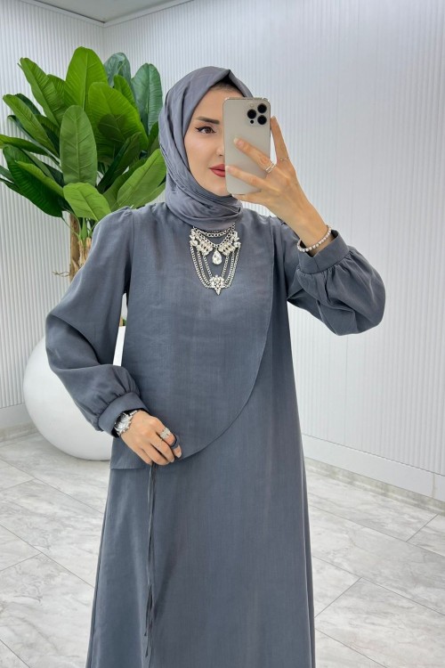 Füme Premium Paris Elbise Tesettür Giyim Füme