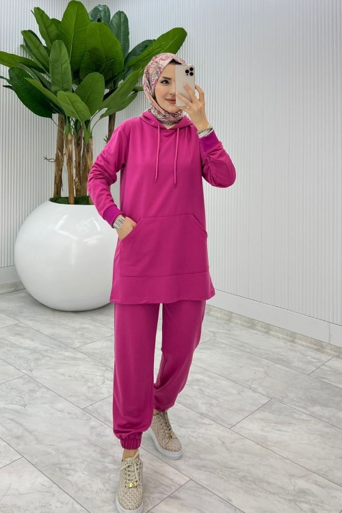 Fuşya Mine Takım Tesettür Giyim Fuşya