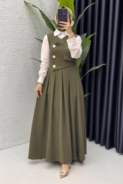 Haki Afitap Tesettür Giyim Haki