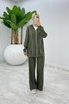 Haki Oysho Havva Takım Tesettür Giyim  Haki