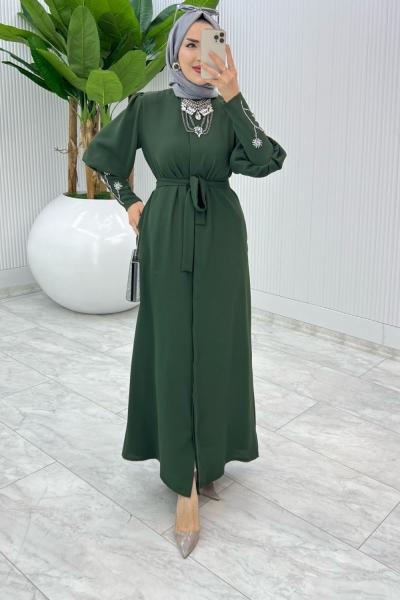 Haki Premıum Alessi Ferace Tesettür Giyim Haki