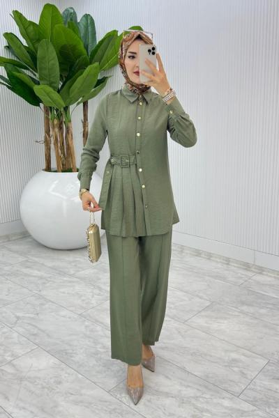 Haki Premium Vildan Takım Tesettür Giyim Haki