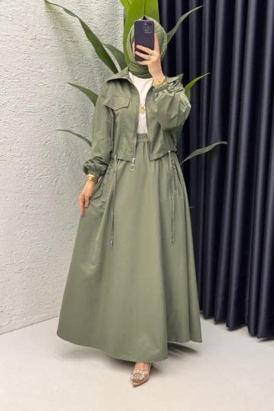 Haki Tuana Takım Tesettür Giyim Haki