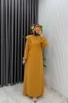 Hardal Eylül Elbise Premıum Tesettür Giyim  Hardal Sarısı