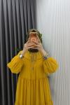 Hardal Güzide Elbise Tesettür Giyim  Hardal Sarısı