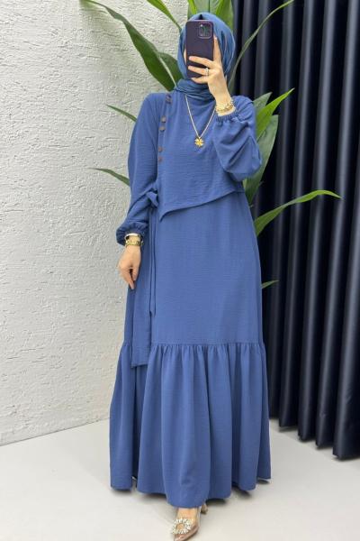 İndigo Aycan Elbise Tesettür Giyim İndigo