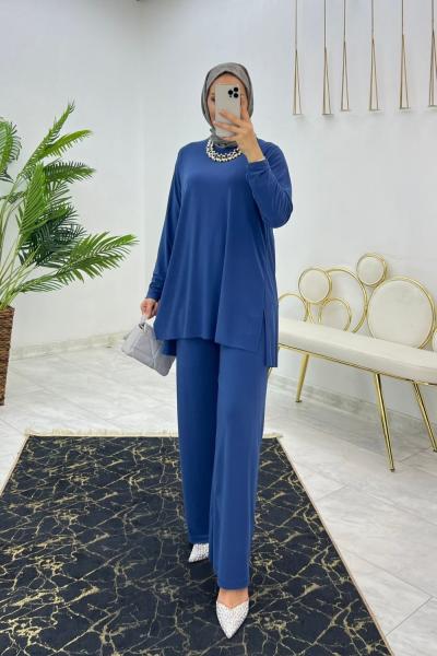 İndigo Doğa Takım Tesettür Giyim İndigo