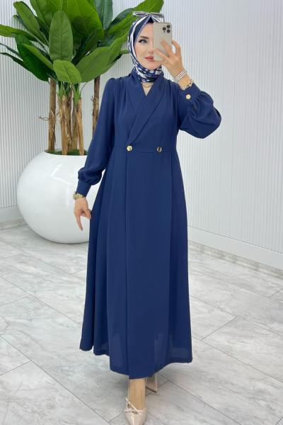 İndigo Premium Lal Ferace Elbise Tesettür Giyim İndigo