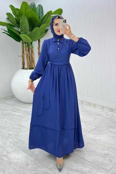 İndigo Premium Öznur Elbise Tesettür Giyim İndigo