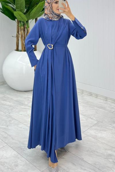 İndigo Premium Destan Elbise Tesettür Giyim İndigo