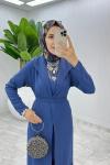 İndigo Premium Üçlü Derin Takım Tesettür Giyim İndigo