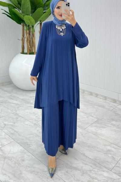 İndigo Yezra Takım Tesettür Giyim İndigo